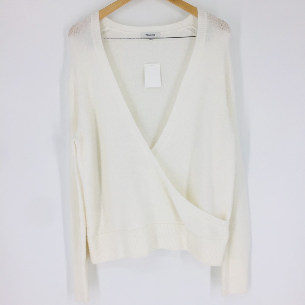 Madewell Wrap Front Wool Cozy Sweater